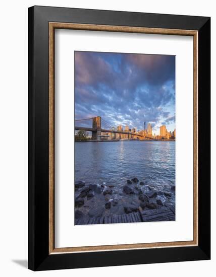 Brooklyn Bridge and Lower Manhattan/Downtown, New York City, New York, USA-Jon Arnold-Framed Photographic Print