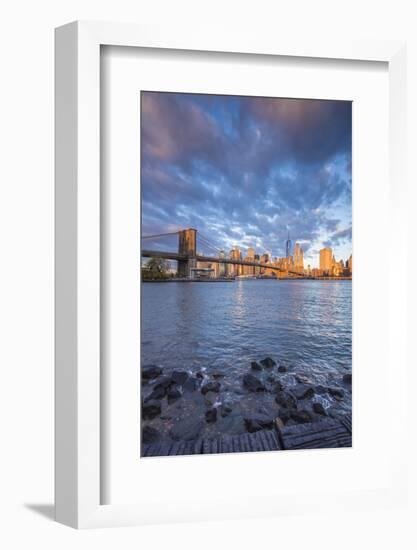 Brooklyn Bridge and Lower Manhattan/Downtown, New York City, New York, USA-Jon Arnold-Framed Photographic Print