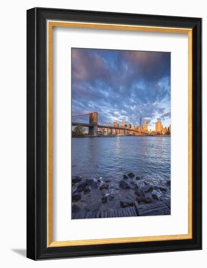 Brooklyn Bridge and Lower Manhattan/Downtown, New York City, New York, USA-Jon Arnold-Framed Photographic Print