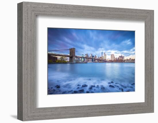 Brooklyn Bridge and Lower Manhattan/Downtown, New York City, New York, USA-Jon Arnold-Framed Photographic Print