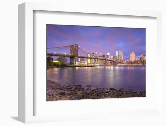 Brooklyn Bridge and Lower Manhattan/Downtown, New York City, New York, USA-Jon Arnold-Framed Photographic Print