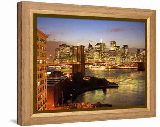 Brooklyn Bridge and Lower Manhattan From Brooklyn-Alan Schein-Framed Premier Image Canvas