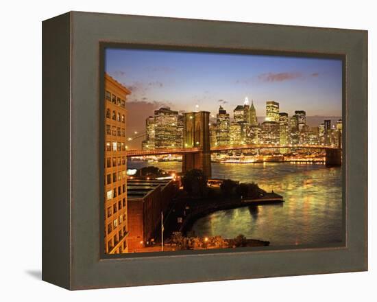 Brooklyn Bridge and Lower Manhattan From Brooklyn-Alan Schein-Framed Premier Image Canvas