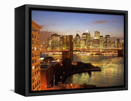 Brooklyn Bridge and Lower Manhattan From Brooklyn-Alan Schein-Framed Premier Image Canvas