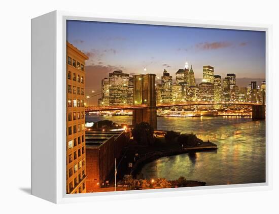 Brooklyn Bridge and Lower Manhattan From Brooklyn-Alan Schein-Framed Premier Image Canvas