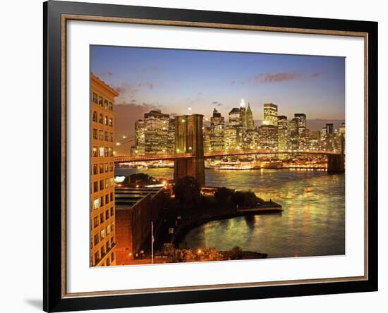 Brooklyn Bridge and Lower Manhattan From Brooklyn-Alan Schein-Framed Photographic Print