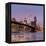 Brooklyn Bridge and Lower Manhattan skyline at dawn City-Ed Hasler-Framed Premier Image Canvas