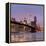 Brooklyn Bridge and Lower Manhattan skyline at dawn City-Ed Hasler-Framed Premier Image Canvas