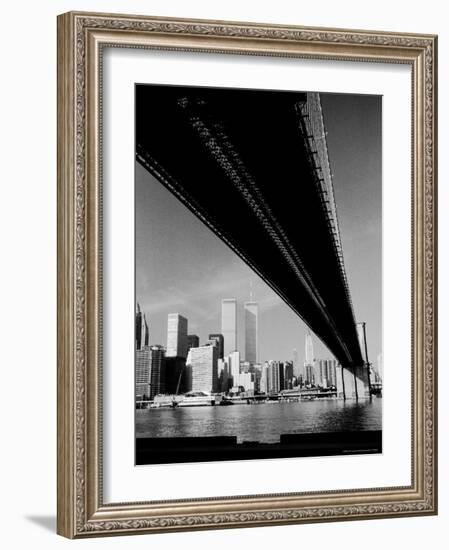 Brooklyn Bridge and Lower Manhattan-Alfred Eisenstaedt-Framed Photographic Print