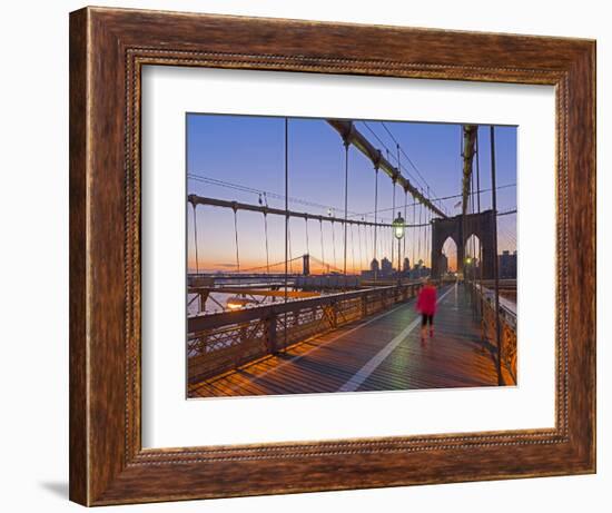 Brooklyn Bridge and Manhattan Bridge Beyond, Manhattan, New York-Alan Copson-Framed Photographic Print