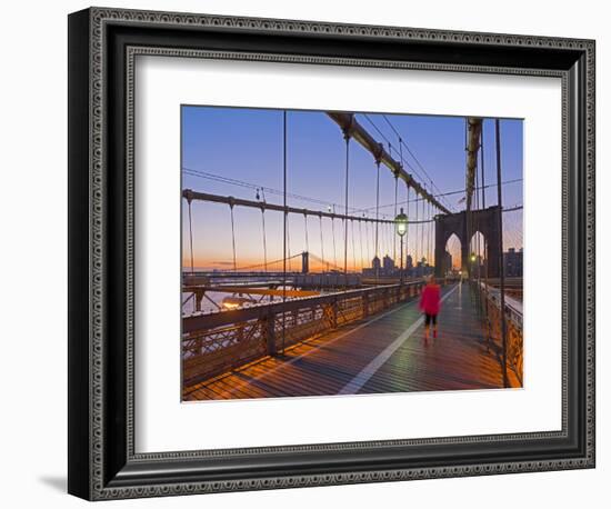 Brooklyn Bridge and Manhattan Bridge Beyond, Manhattan, New York-Alan Copson-Framed Photographic Print