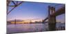 Brooklyn Bridge and Manhattan Bridge Beyond, over East River, New York-Alan Copson-Mounted Photographic Print