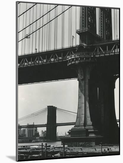 Brooklyn Bridge and Manhattan Bridge, New York, c. 1946-Brett Weston-Mounted Photographic Print