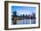 Brooklyn Bridge and Manhattan skyline at dusk, New York City, United States of America, North Ameri-Fraser Hall-Framed Photographic Print