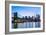 Brooklyn Bridge and Manhattan skyline at sunset, New York City, New York, USA, North America-Fraser Hall-Framed Photographic Print