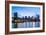 Brooklyn Bridge and Manhattan skyline at sunset, New York City, New York, USA, North America-Fraser Hall-Framed Photographic Print