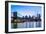 Brooklyn Bridge and Manhattan skyline at sunset, New York City, New York, USA, North America-Fraser Hall-Framed Photographic Print