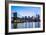 Brooklyn Bridge and Manhattan skyline at sunset, New York City, New York, USA, North America-Fraser Hall-Framed Photographic Print