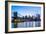 Brooklyn Bridge and Manhattan skyline at sunset, New York City, New York, USA, North America-Fraser Hall-Framed Photographic Print