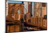 Brooklyn Bridge and Manhattan Skyline features One World Trade Center at Sunrise, NY NY-null-Mounted Photographic Print