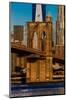 Brooklyn Bridge and Manhattan Skyline features One World Trade Center at Sunrise, NY NY-null-Mounted Photographic Print