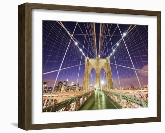 Brooklyn Bridge and Manhattan Skyline from Brooklyn-Christian Kober-Framed Photographic Print