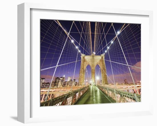 Brooklyn Bridge and Manhattan Skyline from Brooklyn-Christian Kober-Framed Photographic Print