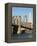 Brooklyn Bridge and Manhattan Skyline, New York City, New York, USA-Amanda Hall-Framed Premier Image Canvas