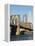 Brooklyn Bridge and Manhattan Skyline, New York City, New York, USA-Amanda Hall-Framed Premier Image Canvas