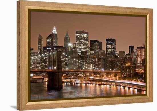 Brooklyn Bridge and Manhattan Skyline, New York City-Paul Souders-Framed Premier Image Canvas