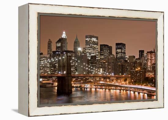 Brooklyn Bridge and Manhattan Skyline, New York City-Paul Souders-Framed Premier Image Canvas