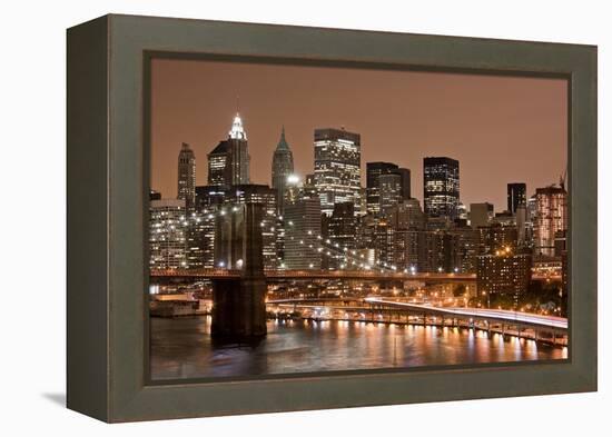 Brooklyn Bridge and Manhattan Skyline, New York City-Paul Souders-Framed Premier Image Canvas