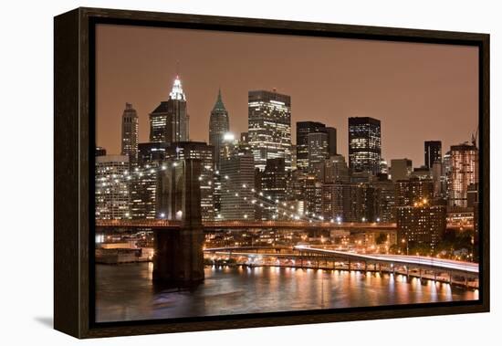 Brooklyn Bridge and Manhattan Skyline, New York City-Paul Souders-Framed Premier Image Canvas