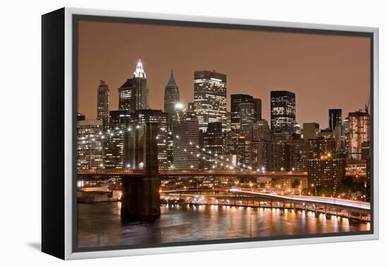 Brooklyn Bridge and Manhattan Skyline, New York City-Paul Souders-Framed Premier Image Canvas