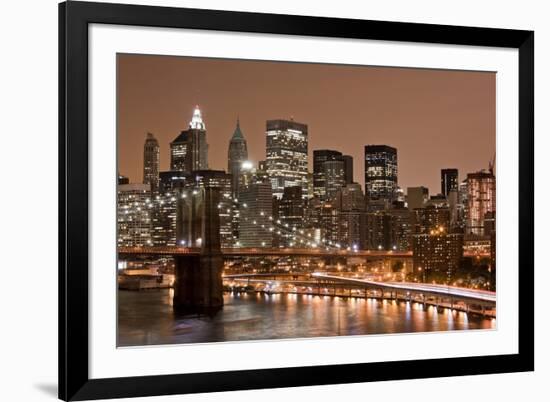 Brooklyn Bridge and Manhattan Skyline, New York City-Paul Souders-Framed Premium Photographic Print