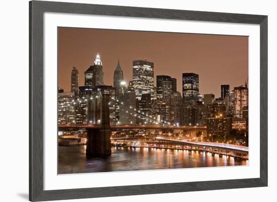 Brooklyn Bridge and Manhattan Skyline, New York City-Paul Souders-Framed Premium Photographic Print