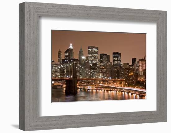 Brooklyn Bridge and Manhattan Skyline, New York City-Paul Souders-Framed Photographic Print