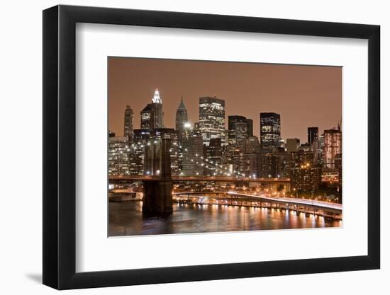 Brooklyn Bridge and Manhattan Skyline, New York City-Paul Souders-Framed Photographic Print