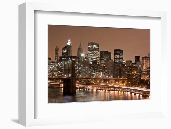 Brooklyn Bridge and Manhattan Skyline, New York City-Paul Souders-Framed Photographic Print