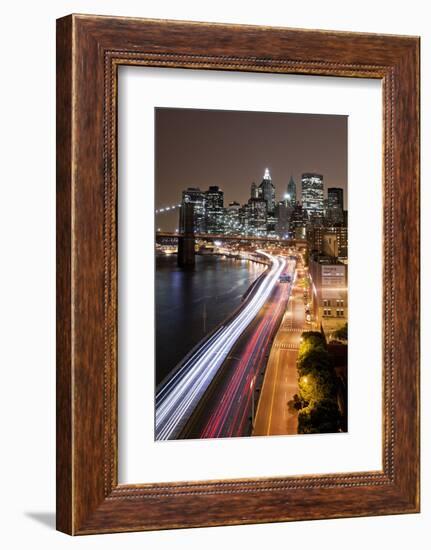 Brooklyn Bridge and Manhattan Skyline, New York City-Paul Souders-Framed Photographic Print