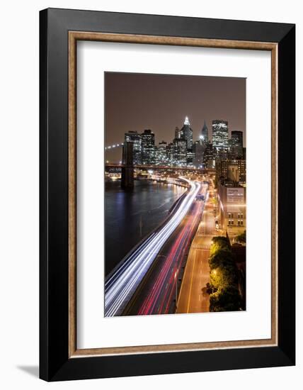 Brooklyn Bridge and Manhattan Skyline, New York City-Paul Souders-Framed Photographic Print