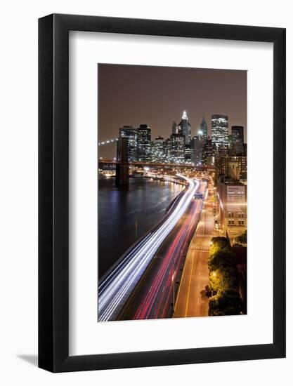 Brooklyn Bridge and Manhattan Skyline, New York City-Paul Souders-Framed Photographic Print