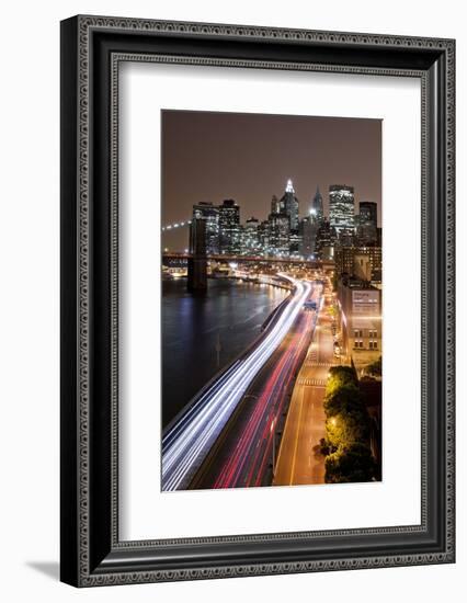 Brooklyn Bridge and Manhattan Skyline, New York City-Paul Souders-Framed Photographic Print