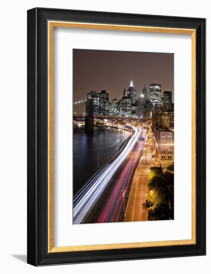 Brooklyn Bridge and Manhattan Skyline, New York City-Paul Souders-Framed Photographic Print