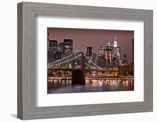 Brooklyn Bridge and Manhattan Skyline, New York City-Paul Souders-Framed Photographic Print