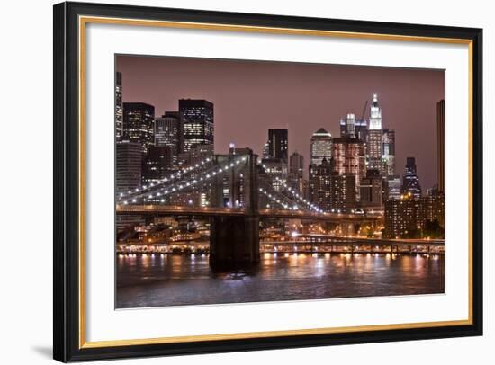 Brooklyn Bridge and Manhattan Skyline, New York City-Paul Souders-Framed Photographic Print