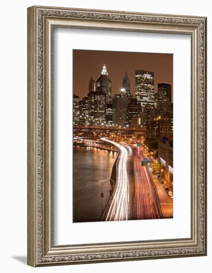 Brooklyn Bridge and Manhattan Skyline, New York City-Paul Souders-Framed Photographic Print