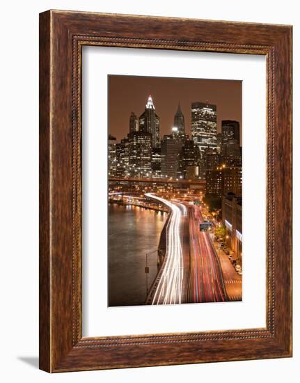 Brooklyn Bridge and Manhattan Skyline, New York City-Paul Souders-Framed Photographic Print