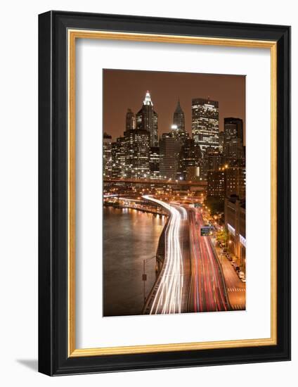 Brooklyn Bridge and Manhattan Skyline, New York City-Paul Souders-Framed Photographic Print