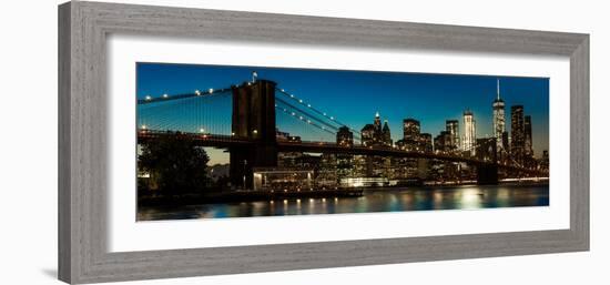 Brooklyn Bridge and Manhattan Skyline, NY, NY at Sunset-null-Framed Photographic Print